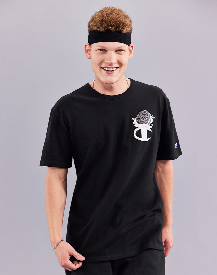 Camiseta Champion Hombre - Oreo® Heritage Short-Sleeve Dunk ( Negras ) 8460239-MS